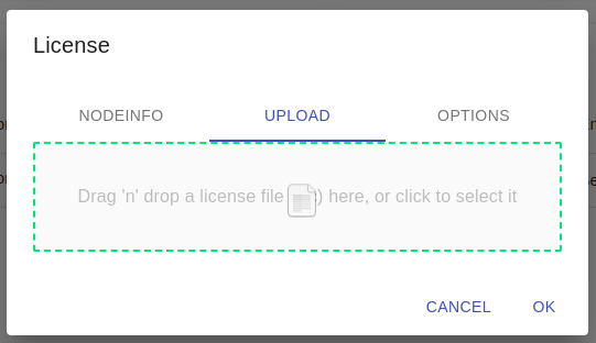 Upload license